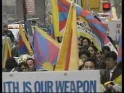 USA: NEW YORK: PROTESTS AGAINST CHINA'S OCCUPATION OF TIBET News Clip