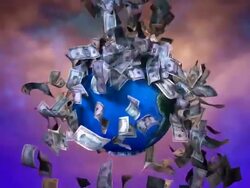 (Loop) Falling USA currency on spinning Earth Stock Footage