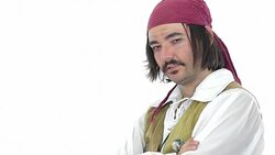 Arrogant pirate portrait looking at the camera. Stock Footage