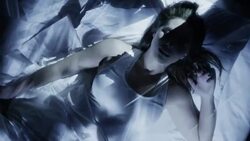 High angle close up shot of nightmare projections on sleeping woman / Cedar Hills, Utah, United States Stock Footage