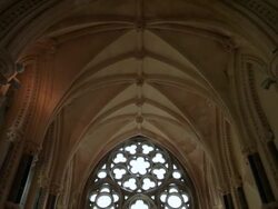 MH TD Interior of Chapel with Statue of Jesus Christ / Ireland Stock Footage