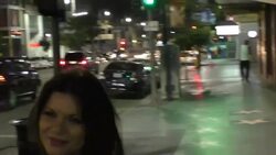 Danielle Vasinova taks about sexual abuse case on her ex Robert Herjavec & about Caitlin Jenner at Katsuya Restaurant in Hollywood Stock Footage