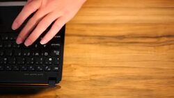 Women working in the home office hand on the keyboard Stock Footage