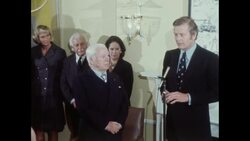 USA: Mayor John Lindsay presents Charlie Chaplin with handel medallion News Clip