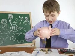 boy creates a business plan Stock Footage