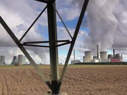 CRANE DOWN: Electricity Generation Stock Footage