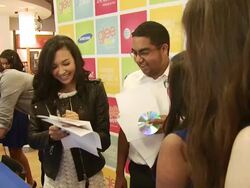 Naya Rivera at the Glee Live Samsung Infuse 4G DTR Event - Stevens Creek AT&T Store at San Jose CA. (Footage by WireImage Video/Getty Images Entertainment Video) Stock Footage