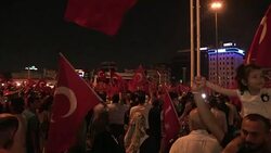 CLEAN : Pro Erdogan rally on Taksim square after failed coup attempt News Clip