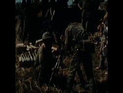 SYND 7-1-73 CAMBODIAN TROOPS DEFEND POSITIONS AGAINST COMMUNIST ATTACK News Clip
