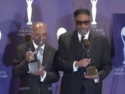 23rd Annual Rock and Roll Hall of Fame Induction Ceremony press room Stock Footage