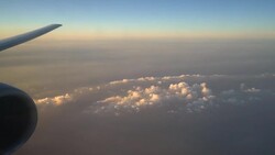 View From the Airplane Window sunset Stock Footage