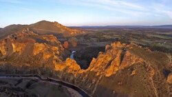 Aerial Oregon Smith Rock Stock Footage