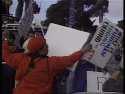 USA: OJ SIMPSON CIVIL TRIAL: OJ SIMPSON  LEAVES COURTHOUSE News Clip