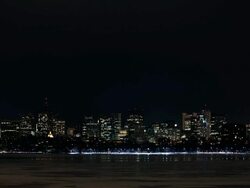 WS T/L View of downtown at night / Boston, Massachusetts, United States Stock Footage