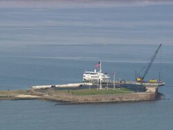 WS AERIAL View of Fort Sumter National Monument / South Carolina, United States Stock Footage