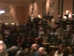 23rd Annual Rock and Roll Hall of Fame Induction Ceremony press room Stock Footage