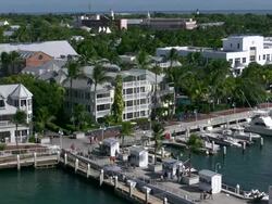 Key West marina pier from overhead Stock Footage