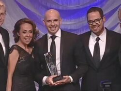 Delia Orjuela, Gerardo Ortiz, Fernando Camacho, Phil Graham, and Joey Mercado at BMI's 19th Annual Latin Music Awards on 3/30/2012 in Las Vegas, NV. (Footage by WireImage Video/Getty Images Entertainment Video) Stock Footage