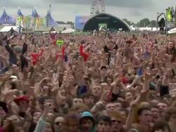 M/S EXT Concert Crowd Festival Day Stock Footage