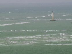 WS AERIAL View of Lighthouse on mouth of Gironde / Poitou Charentes, France Stock Footage