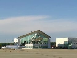 MS Shot of Durham airport / North Carolina, United States Stock Footage
