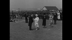 King George VI of England at unveiling of Australian war memorial in France News Clip
