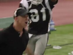 MS, PAN, American football coach and players cheering on sidelines, Staten Island, New York, USA Stock Footage