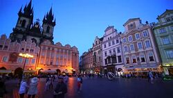 Old Town Square in Prague Stock Footage
