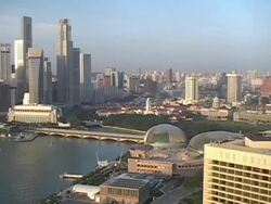 Singapore: Cityscape, Esplanade Domes and Old Post Office Stock Footage