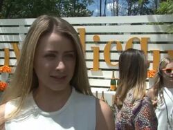 INTERVIEW - Lo Bosworth on coming out today, on why she loves this event, on why she loves Veuve Clicquot at Seventh Annual Veuve Clicquot Polo Classic at at Liberty State Park on May 31, 2014 in Jersey City, New Jersey Stock Footage