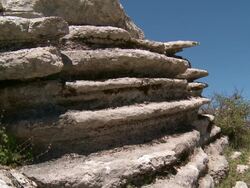 CU Shot of limestone rock / Antequera, Andalusia, Spain Stock Footage
