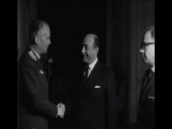 SYND 11-3-69 GENERAL ODD BULL MEETS WITH MAHMOUD RIAD News Clip