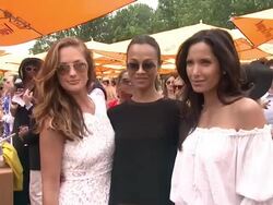 Minka Kelly, Zoe Saldana and Padma Lakshmi at The Fifth Annual Veuve Clicquot Polo Classic Stock Footage