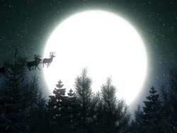 Flying Santa Claus on Christmas Night Stock Footage