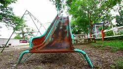 Playground in the park Stock Footage