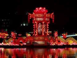 CU Shot of Dragon Lantern for celebrating Spring Festival / Xian, China Stock Footage