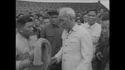 CAN935 PRESIDENT OF NORTH VIETNAM VISITS FARMING VILLAGE News Clip