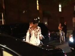 Naomi Campbell and Iman at the Costume Institute Gala at the Metropolitan Museum of Art after Party in New York 05/02/11 (Footage by WireImage Video/GettyImages) Stock Footage