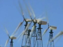 Wind Turbine Blue CU (DV) Stock Footage