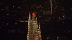 Aerial footage of City of London at night time News Clip