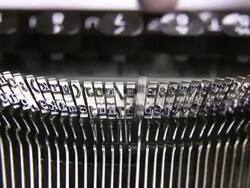 HD Old typewriter typebar movement (loopable) Stock Footage