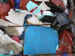 Bundle of Plastic Waste Closeup PAN Stock Footage