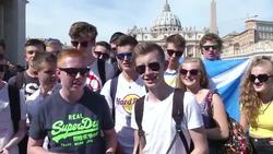 Scottish pilgrims commment on the Scottish referendum on independence News Clip