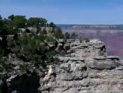 Grand Canyon vista zoom from a distance Stock Footage