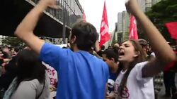 Protests Continue After Impeachment of Dilma Rousseff Stock Footage