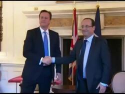 David Cameron & Francois Hollande Shaking Hands News Clip