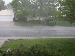 HD video Denver Colorado neighborhood hail storm Stock Footage