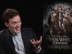 INTERVIEW: Sam Claflin on the film being different to Disney cartoon, depth of characters at Snow White and the Huntsman Interviews at Claridges Hotel on May 14, 2012 in London, England (Footage by WireImage Video/Getty Images) Stock Footage