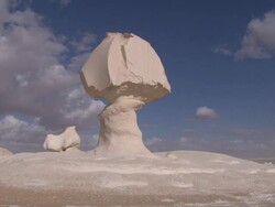 WS Mushroom shape limestone rock / Qasr al Farafra, Egypt Stock Footage