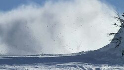 Snowboarder does a snow spray Stock Footage